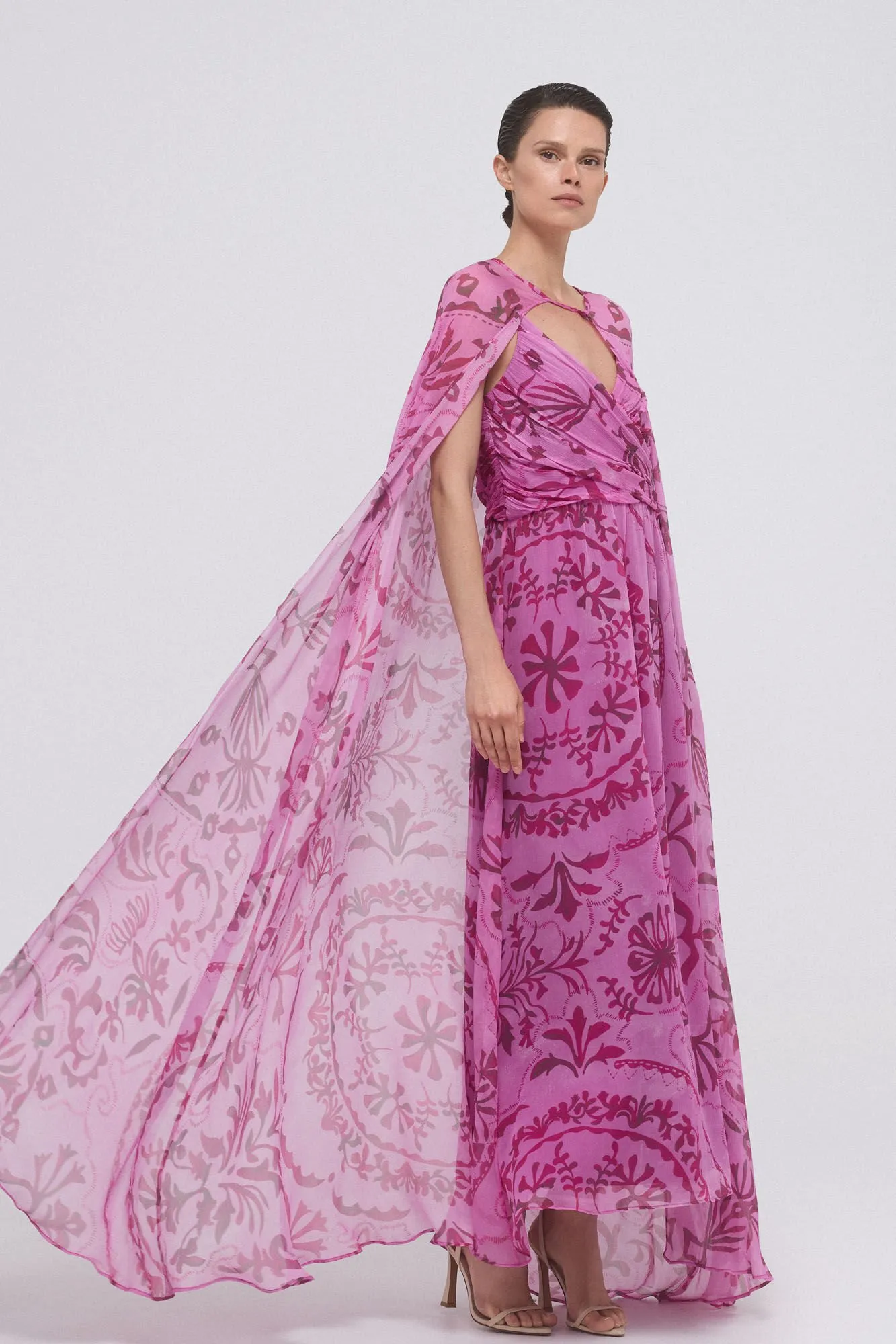 Printed floaty cape